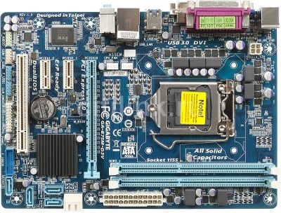 Лот: 5711170. Фото: 1. Материнская плата Gigabyte GA-B75M-D3V... Материнские платы
