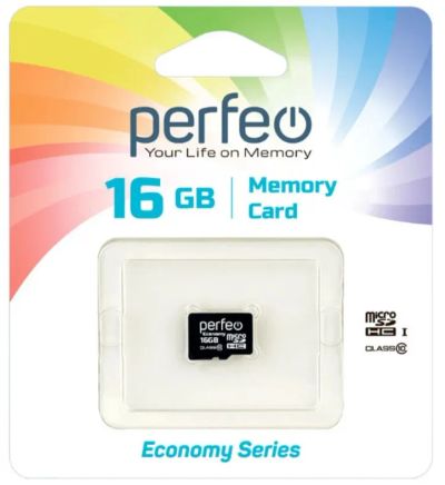 Лот: 24948915. Фото: 1. Карта памяти MicroSDHC 16Gb Perfeo... Карты памяти