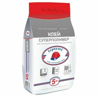Лот: 12129285. Фото: 1. Клей Геркулес для кафеля Суперполимер... Кафель, гранит, интерьерный камень