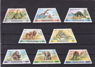 Лот: 9340314. Фото: 1. Танзания 1988 год. Фауна. Динозавры... Марки