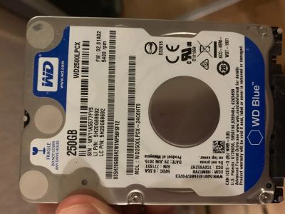 Лот: 13351038. Фото: 1. WD Blue HDD 250GB. Жёсткие диски (HDD)