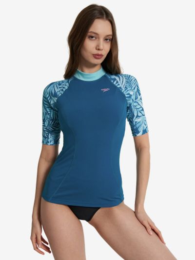 Лот: 25537108. Фото: 1. Рашгард женский Speedo, Голубой. Другое (спортивная одежда)