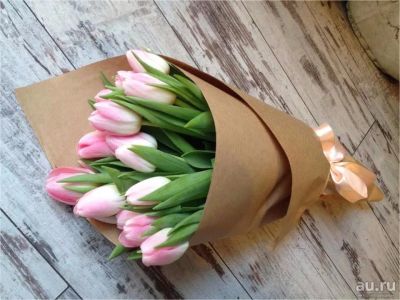 Лот: 9162959. Фото: 1. Тюльпаны. Букет из 15 тюльпанов... Подарки на 8 марта