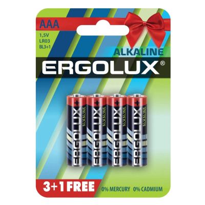 Лот: 24572737. Фото: 1. Батарейки Ergolux Alkaline ААА... Батарейки, аккумуляторы, элементы питания