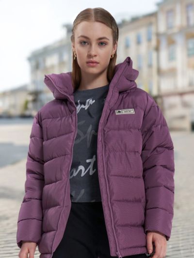 Лот: 23903582. Фото: 1. Пуховик женский Kappa, Фиолетовый. Легкие куртки, толстовки