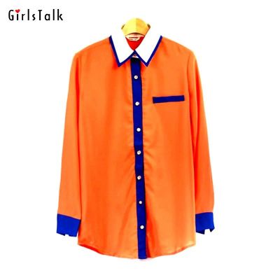 Лот: 3115778. Фото: 1. Блузка оранжевая. Блузы, рубашки