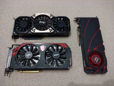 Лот: 17764249. Фото: 1. 3 Видеокарты одним лотом! R9 290X... Видеокарты