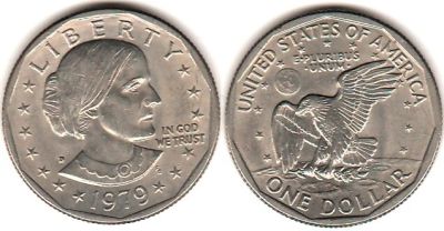 Лот: 10540303. Фото: 1. 1979 г. США. 1 доллар. Сьюзен... Америка
