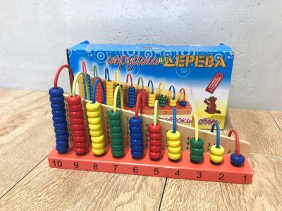 Лот: 16385796. Фото: 1. Деревянные счеты для малыша. Развивающие
