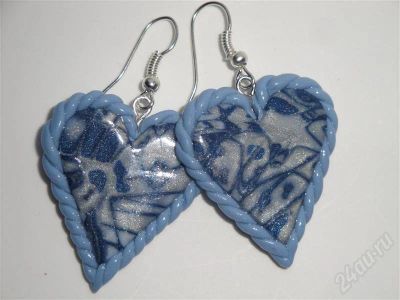 Лот: 676109. Фото: 1. Изделия из полимерной глины серьги... Серьги, каффы