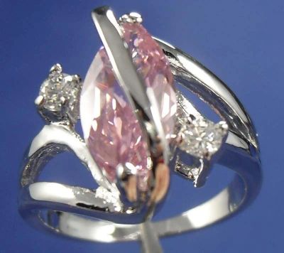 Лот: 4429945. Фото: 1. Кольцо " Diamonique". с розовым... Кольца, перстни