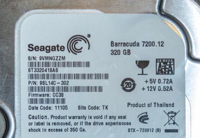 Лот: 8763248. Фото: 1. HDD 320 gb Samsung ST3320418AS... Жёсткие диски (HDD)