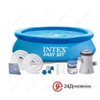 Лот: 16211520. Фото: 1. Бассейн надувной intex круглый... Бассейны, аксессуары и комплектующие
