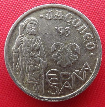 Лот: 2689283. Фото: 1. (№2495/LF) Святой Иаков - 5 песет... Европа
