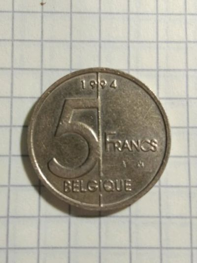 Лот: 9849284. Фото: 1. монета Бельгия 5 франков, 1994. Европа