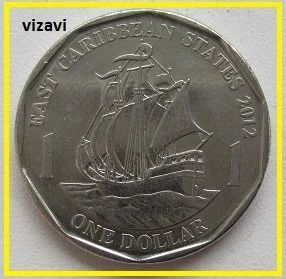 Лот: 16652603. Фото: 1. Восточно-Карибские штаты 1 доллар... Америка