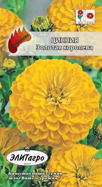 Лот: 11025543. Фото: 1. Цинния Золотая Королева 0,3гр... Садовые цветы