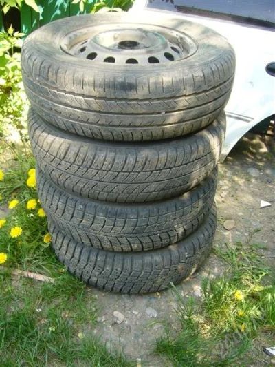 Лот: 2895443. Фото: 1. колёса с короллы 2001г 4 штампа. Шины на дисках
