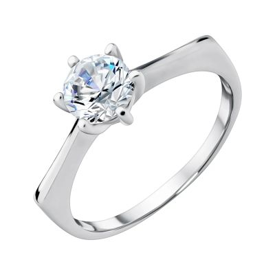 Лот: 23864112. Фото: 1. Серебряное кольцо с фианитом и... Кольца, перстни