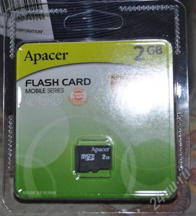 Лот: 279751. Фото: 1. micro - SD Apacer 2GB. Новая. Карты памяти