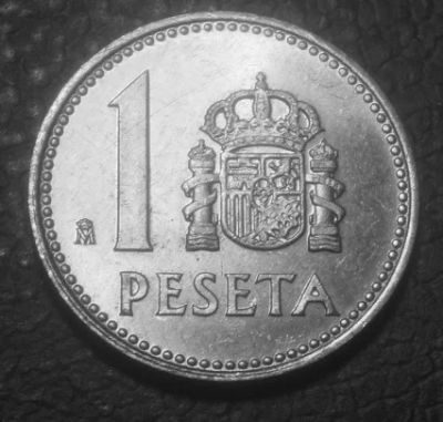 Лот: 5346989. Фото: 1. Испания.1 песета 1985 г.С 1 рубля... Европа