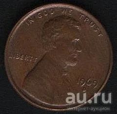 Лот: 9430901. Фото: 1. США 1 цент 1969. Америка