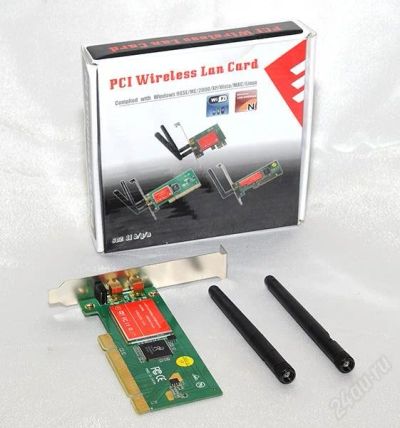Лот: 1617702. Фото: 1. Wi-Fi PCI 802.11n/g/b + две антенны. WiFi, Bluetooth адаптеры