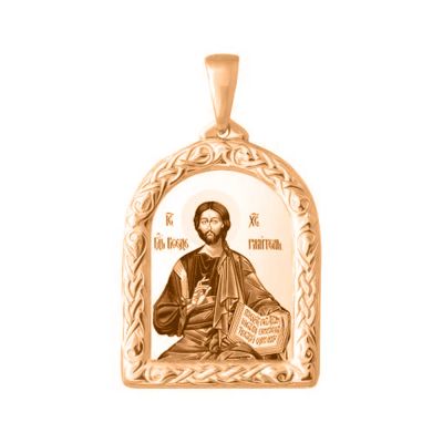 Лот: 23864887. Фото: 1. Золотая подвеска Икона Господь... Другое (ювелирные изделия, бижутерия, часы)