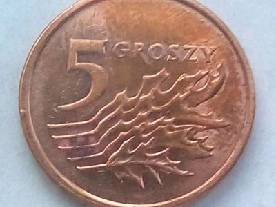 Лот: 16061943. Фото: 1. Монета Польши 5 грошей. Европа