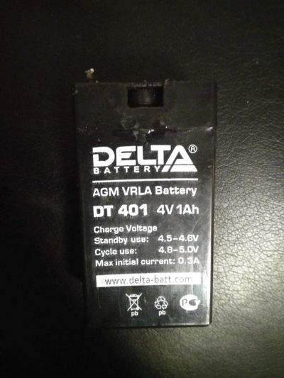 Лот: 11156605. Фото: 1. Аккумулятор Delta DT401 4V 1A. Батарейки, аккумуляторы, элементы питания