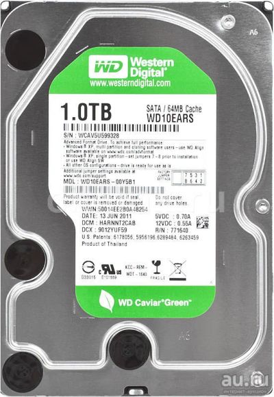 Лот: 8578336. Фото: 1. Жесткий диск Western Digital WD10ears... Жёсткие диски (HDD)
