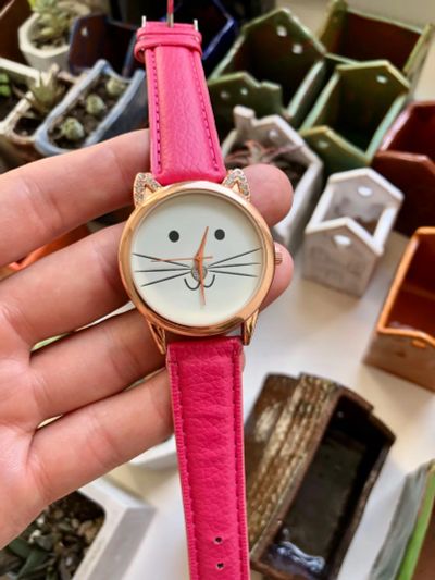 Лот: 19141611. Фото: 1. Часы кварцевые женские котик Розовый... Другие наручные часы