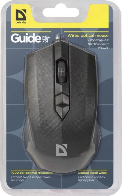 Лот: 22146980. Фото: 1. МЫШЬ ПРОВОДНАЯ DEFENDER GUIDE... Клавиатуры и мыши