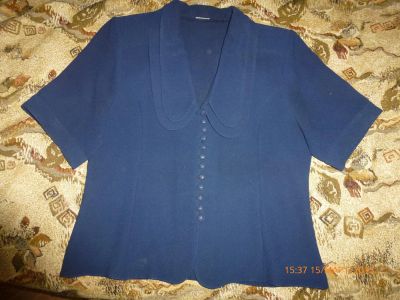 Лот: 5291379. Фото: 1. Блуза синяя. Блузы, рубашки