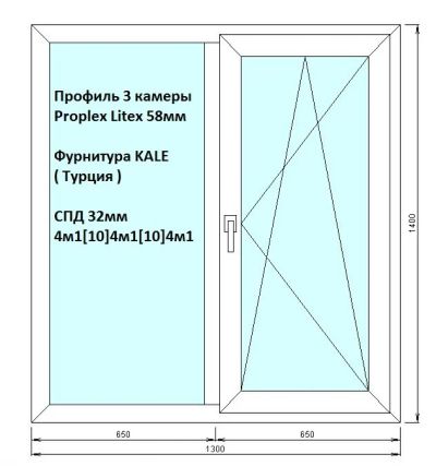 Лот: 9498858. Фото: 1. Окно ПВХ ( стандартное 1300х1400... Окна, балконы