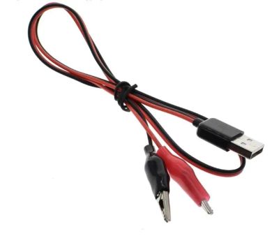 Лот: 19704435. Фото: 1. Кабель USB (папа) -- два крокодила... Шнуры, кабели, разъёмы