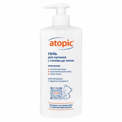 Лот: 25675682. Фото: 1. Atopic Гель для купания с головы... Лекарства