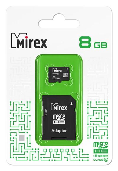 Лот: 16172819. Фото: 1. MicroSD 8 Gb Class 10 Mirex (с... Карты памяти
