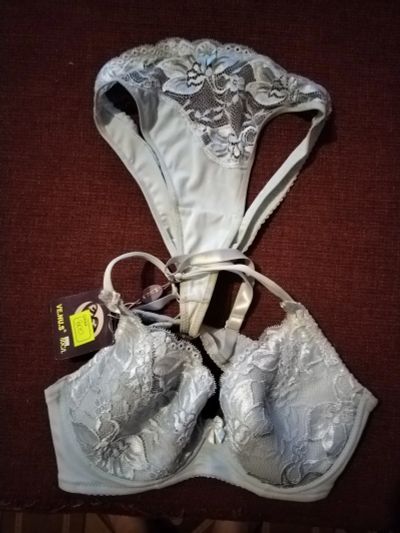 Лот: 25551384. Фото: 1. Голубой комплект нижнего белья... Нижнее бельё