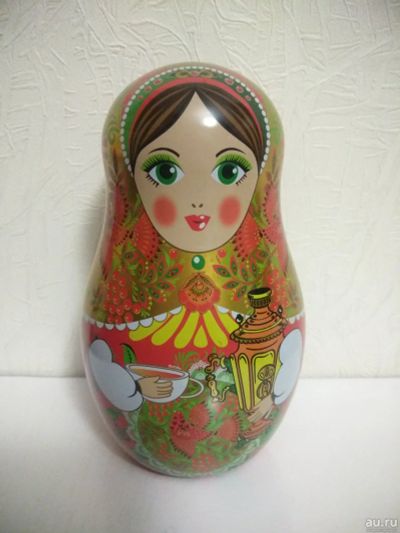 Лот: 18312486. Фото: 1. Подарочная жестяная коробка "Матрёшка... Подарочная упаковка