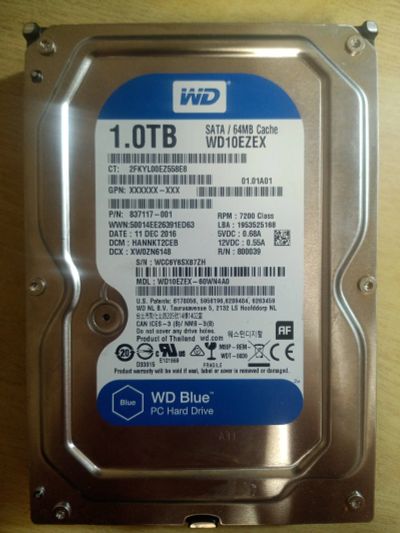 Лот: 18374133. Фото: 1. Жесткий диск WD 1000Gb Blue 3... Жёсткие диски (HDD)