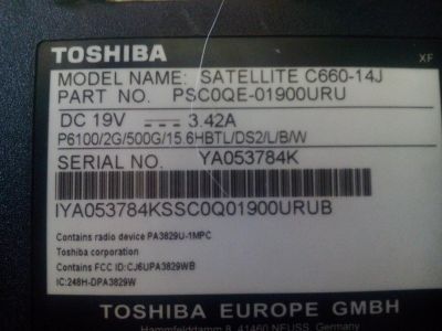 Лот: 12315788. Фото: 1. Ноутбук Toshiba satellite c660-14j... Ноутбуки