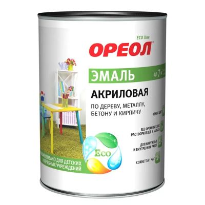 Лот: 24076966. Фото: 1. Эмаль Ореол, для внутренних и... Краски, лаки, растворитель