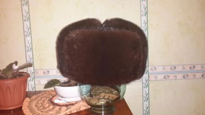 Лот: 4930721. Фото: 1. Норковая шапка ушанка 58 р. Головные уборы