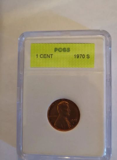 Лот: 25198306. Фото: 1. 1 цент 1970 в слабе. Америка