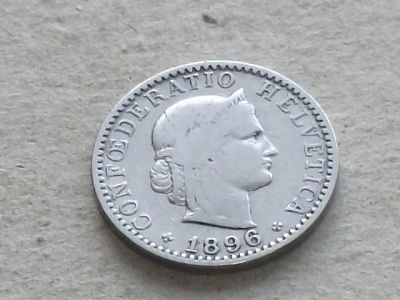 Лот: 19566393. Фото: 1. Монета 20 раппен Швейцария 1896. Европа