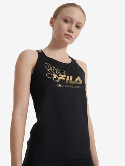 Лот: 25083514. Фото: 1. Майка для девочек FILA, Черный. Топы, майки