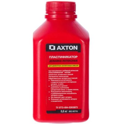 Лот: 13968394. Фото: 1. Пластификатор Axton, 0,6 л. Смеси, шпатлевки, цемент
