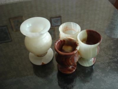 Лот: 8037353. Фото: 1. Комплект из оникса. Рюмки, стопки