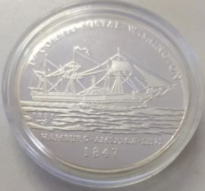 Лот: 18449028. Фото: 1. 10 песо 1997г. Корабль Гамбург... Америка